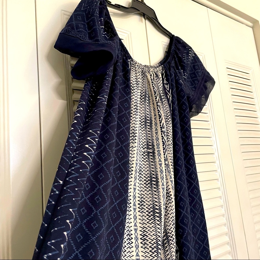 Off-Shoulder Blue Dress